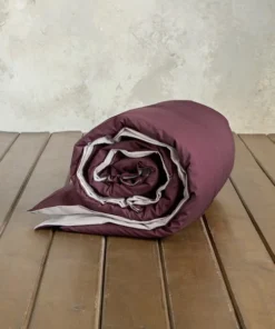 Παπλωματοθήκη Μονή Colors - Oat Beige / Deep Bordeaux