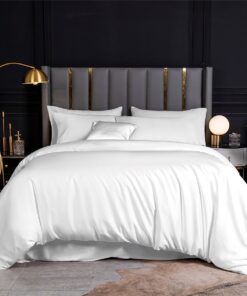 Σετ σεντόνια Υπέρδιπλα Bamboo 300tc White Pleasure Λευκό