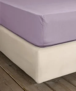 Σεντόνι Unicolors - Pale Mauve Ημίδιπλο Λάστιχο